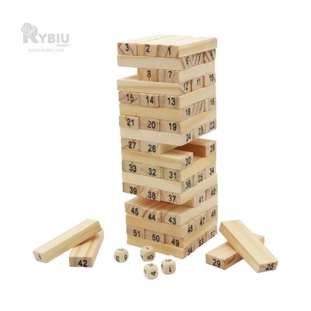 Jenga para Jugar en el Patio en Madera Y+Stickers Jenga para Jugar en el Patio en Madera Y+Stickers