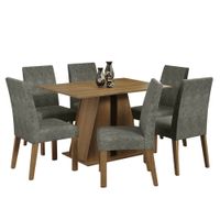 Juego de Comedor Cheryl con 6 Sillas Marrón/Plata