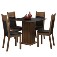 Juego de Comedor Claire con 4 Sillas Claire Marrón/Negro