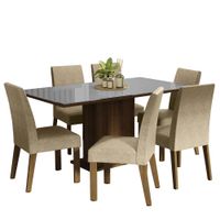 Juego de Comedor Alexis con 6 Sillas Marrón/Gris/Imperial