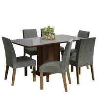 Juego de Comedor Alexis con 6 Sillas Marrón/Gris/Plata