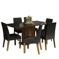 Juego de Comedor Alexis con 6 Sillas Marrón/Negro/Oxford