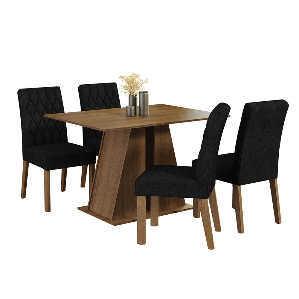 Juego de Comedor Gisele con 4 Sillas Marrón/Oxford Juego de Comedor Gisele con 4 Sillas Marrón/Oxford