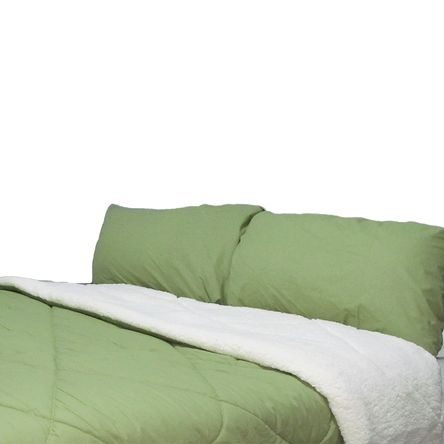 Edredon Termico con Carnero Queen Interiotex 144 hilos Verde sidra  Peru Pima
