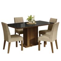 Juego de Comedor Avril con 4 Sillas Marrón/Negro/Imperial