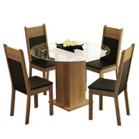 Juego de Comedor Beta con 4 Sillas Marrón/Negro