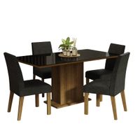 Juego de Comedor Avril con 4 Sillas Marrón/Negro/Oxford