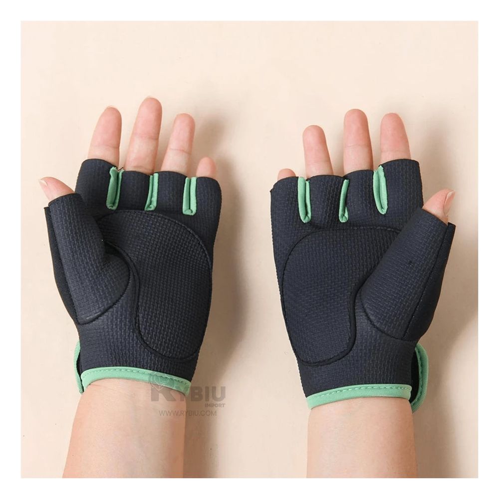 Guantes Comodos para Ejercitarse de Color Verde Y+Stickers Guantes Comodos para Ejercitarse de Color Verde Y+Stickers