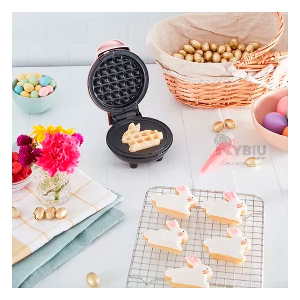 Mini Waflera Forma Circular Moderno en Diseño Rosado Mini Waflera Forma Circular Moderno en Diseño Rosado