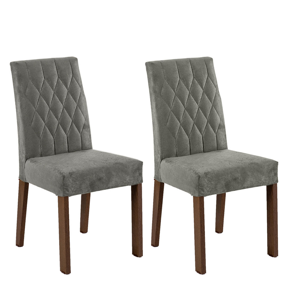 Sillas de Comedor 4255 x2 Marrón/Plata Sillas de Comedor 4255 x2 Marrón/Plata