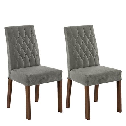 Sillas de Comedor 4255 x2 Marrón/Plata Sillas de Comedor 4255 x2 Marrón/Plata