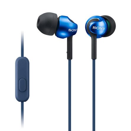 Sony Audífonos In Ear MDR EX110AP Azul Con Micrófono