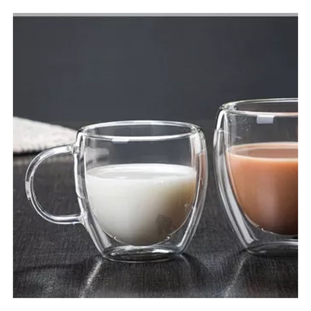Taza de Vidrio con Asa para 250 ML en Transparente Taza de Vidrio con Asa para 250 ML en Transparente