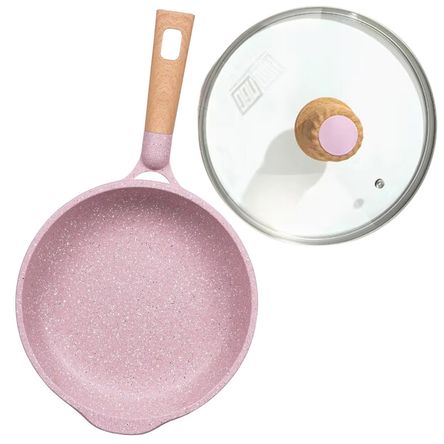 Sartén Antiadherente con Tapa - MGC N° 22 Color Rosa Sartén Antiadherente con Tapa - MGC N° 22 Color Rosa