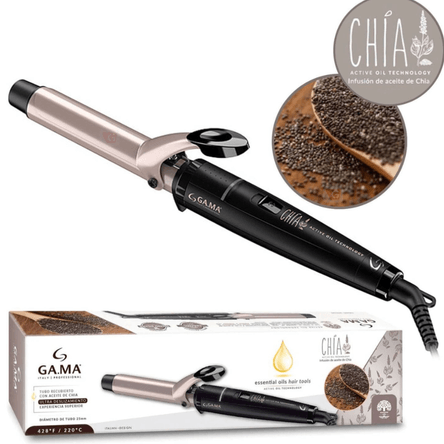 Rizadora de Cabello Gama con Esencia de Chia 25MM Rizadora de Cabello Gama con Esencia de Chia 25MM