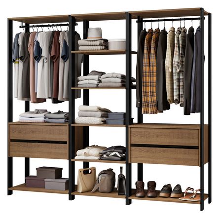 Ropero Valencia 199 cm Marrón/Negro 02