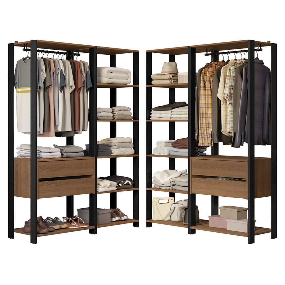 Ropero Valencia 358 cm Marrón/Negro 04 Ropero Valencia 358 cm Marrón/Negro 04