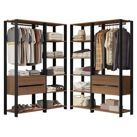 Ropero Valencia 358 cm Marrón/Negro 04