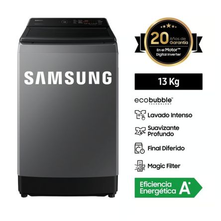 Lavadora Samsung WA13CG5441BDPE 13kg Ecobubble Color Gris 2024