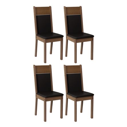 Sillas de Comedor 4280 x4 Marrón/Negro Sillas de Comedor 4280 x4 Marrón/Negro