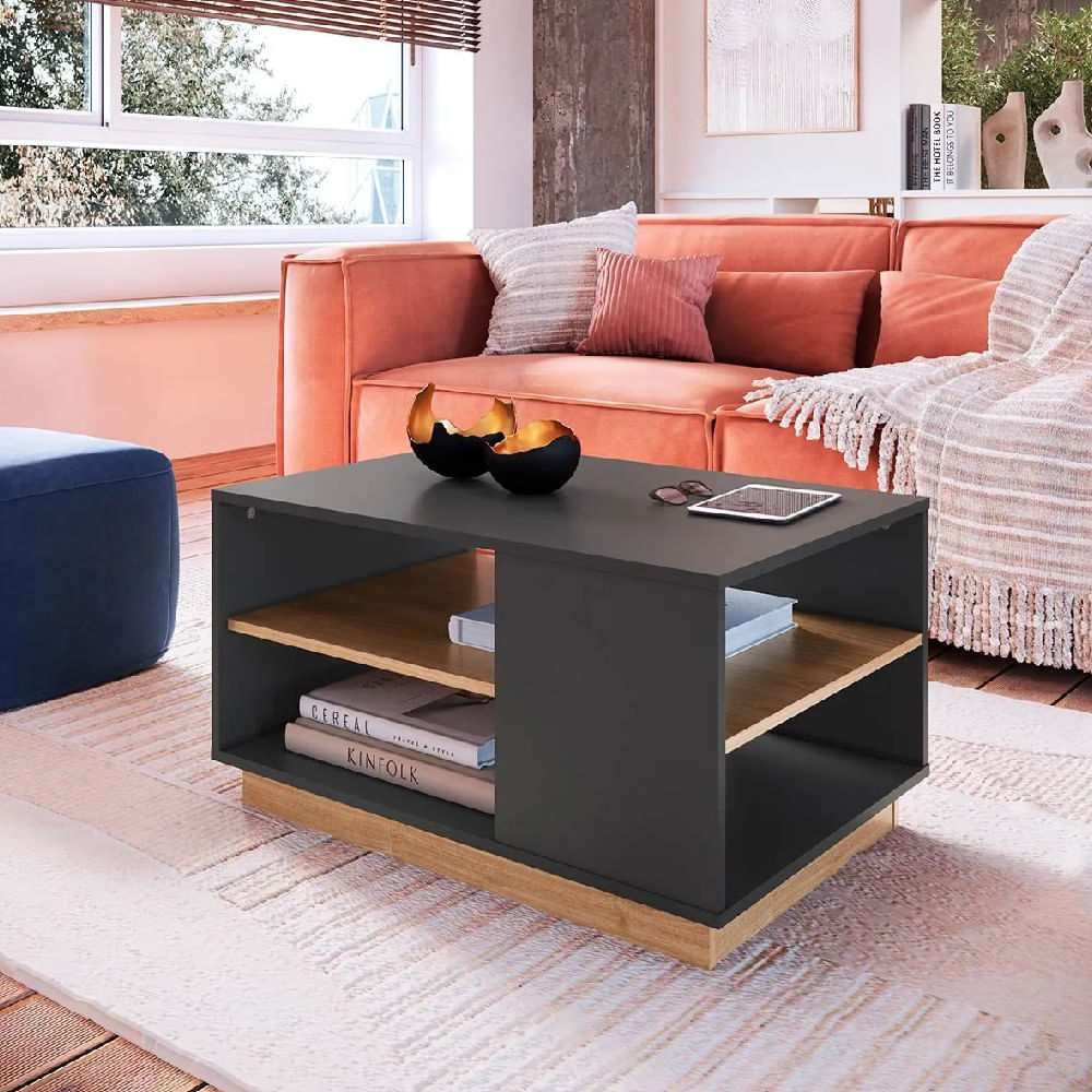 Mesa de Centro Nacion Muebles Fatima Color Plomo/Duna Mesa de Centro Nacion Muebles Fatima Color Plomo/Duna