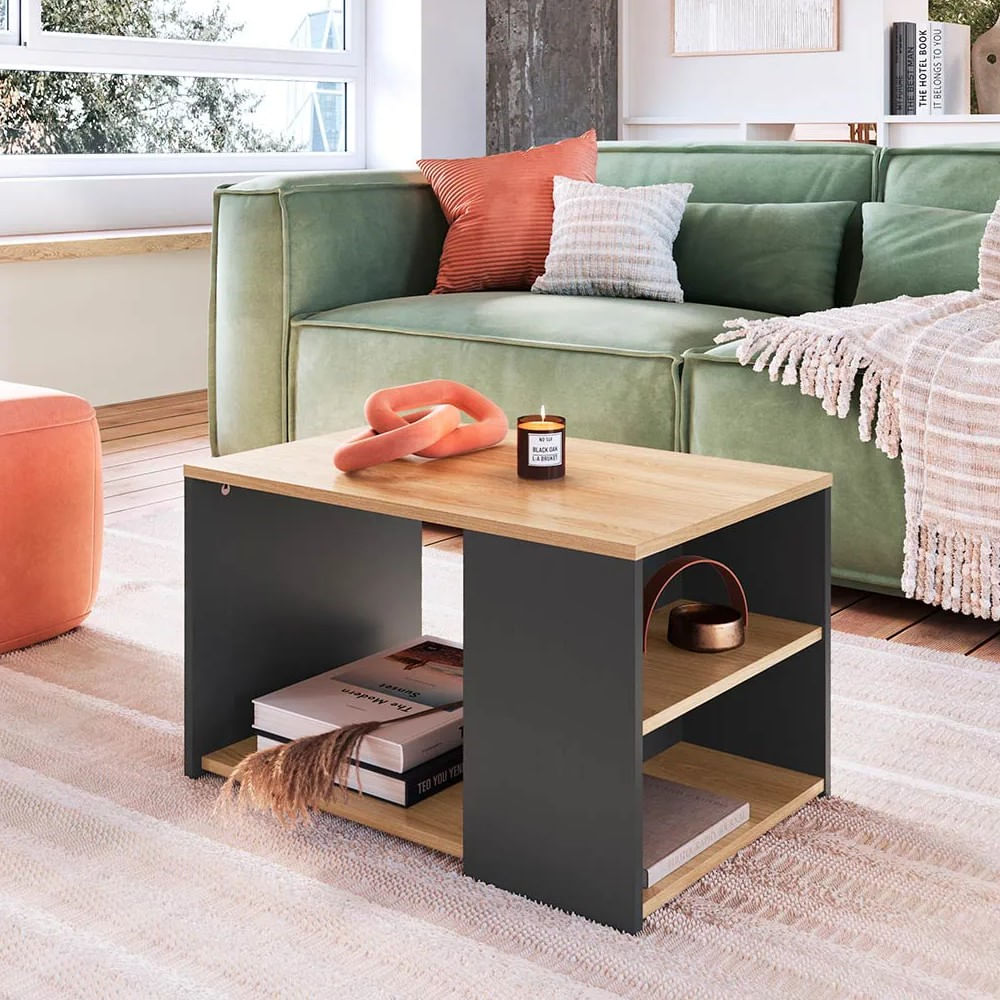 Mesa de Centro Nacion Muebles Hassan Color Plomo/Duna