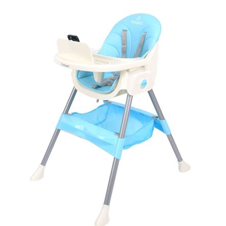 Silla de Comer Baby Kits STEPS Plegable Doble bandeja Celeste