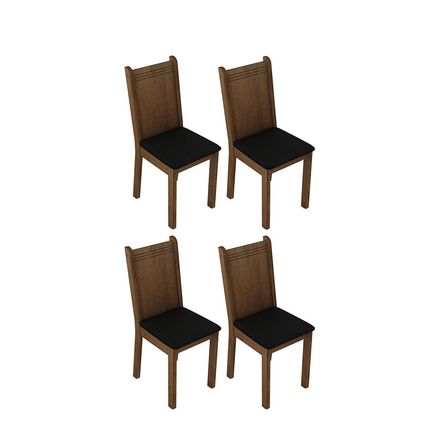 Sillas de Comedor 4290 x4 Marrón/Negro Sillas de Comedor 4290 x4 Marrón/Negro
