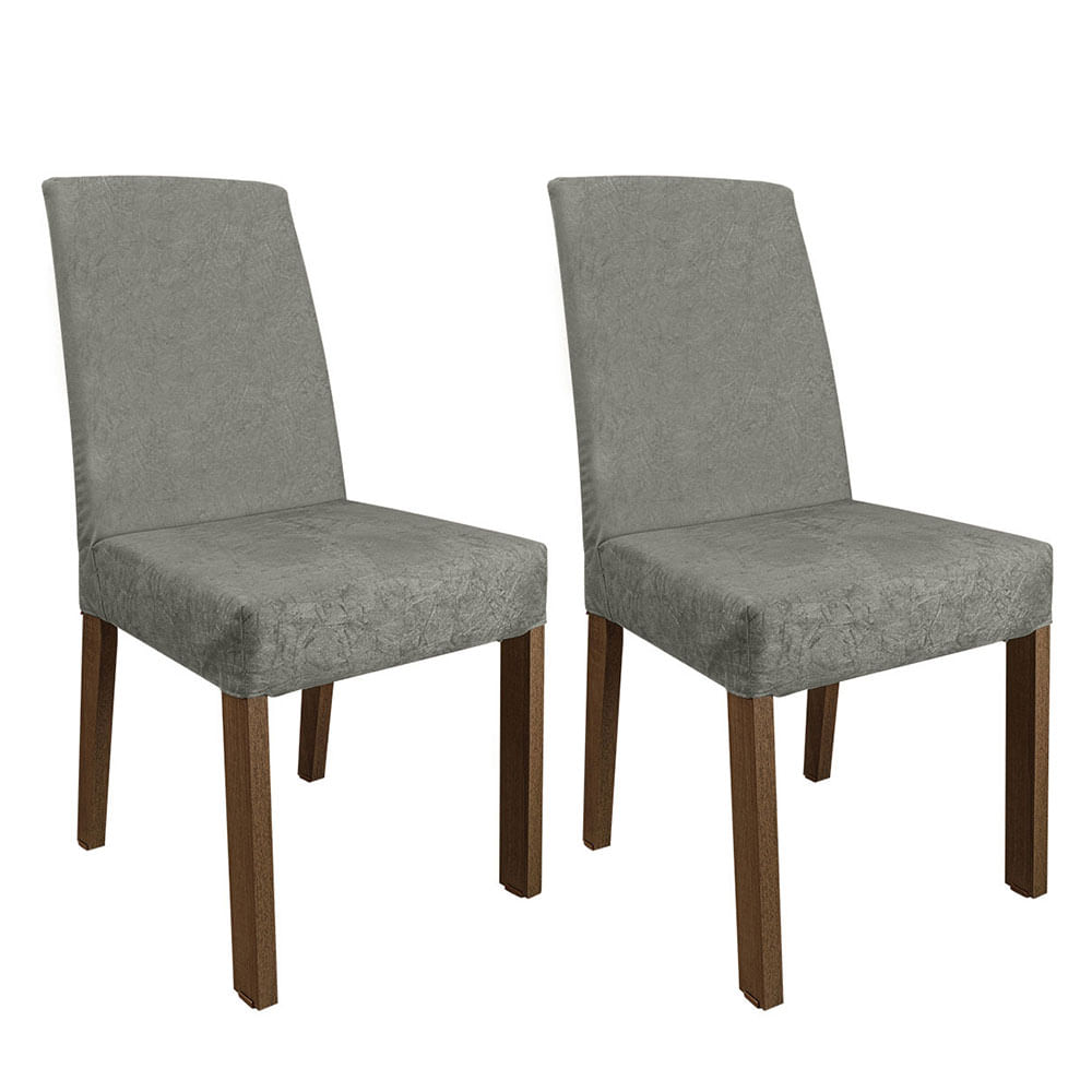 Sillas de Comedor 4255 x2 Marrón/Plata Sillas de Comedor 4255 x2 Marrón/Plata