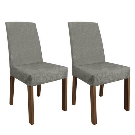 Sillas de Comedor 4255 x2 Marrón/Plata Sillas de Comedor 4255 x2 Marrón/Plata