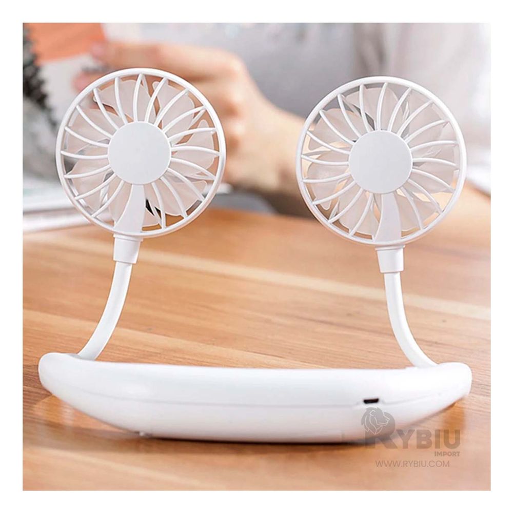 Ventilador Recargable en Color Blanco Y+Stickers Ventilador Recargable en Color Blanco Y+Stickers