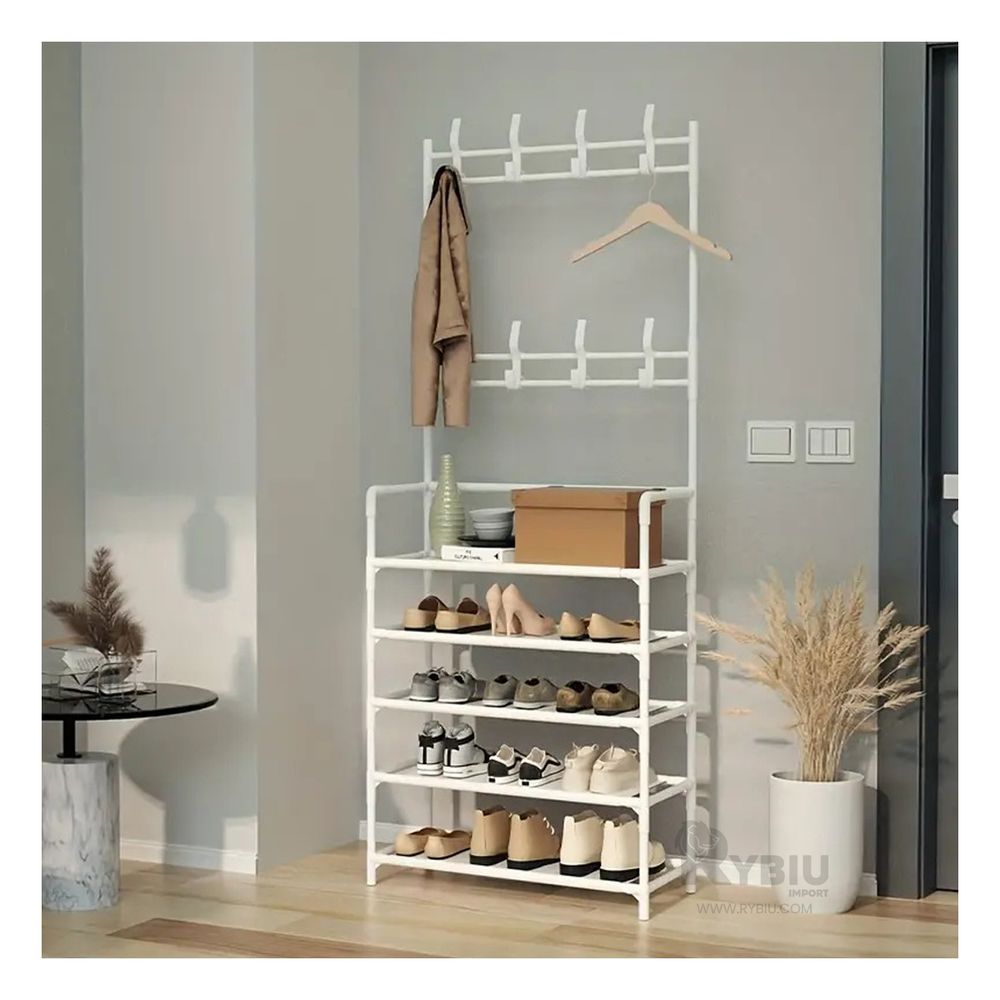 Zapatera con Perchero en Blanco Y+Agendita Zapatera con Perchero en Blanco Y+Agendita