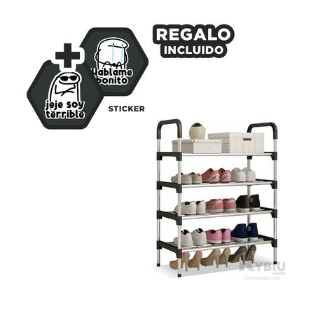 Zapatera con Separadores Resistente en Negro Y+Stickers