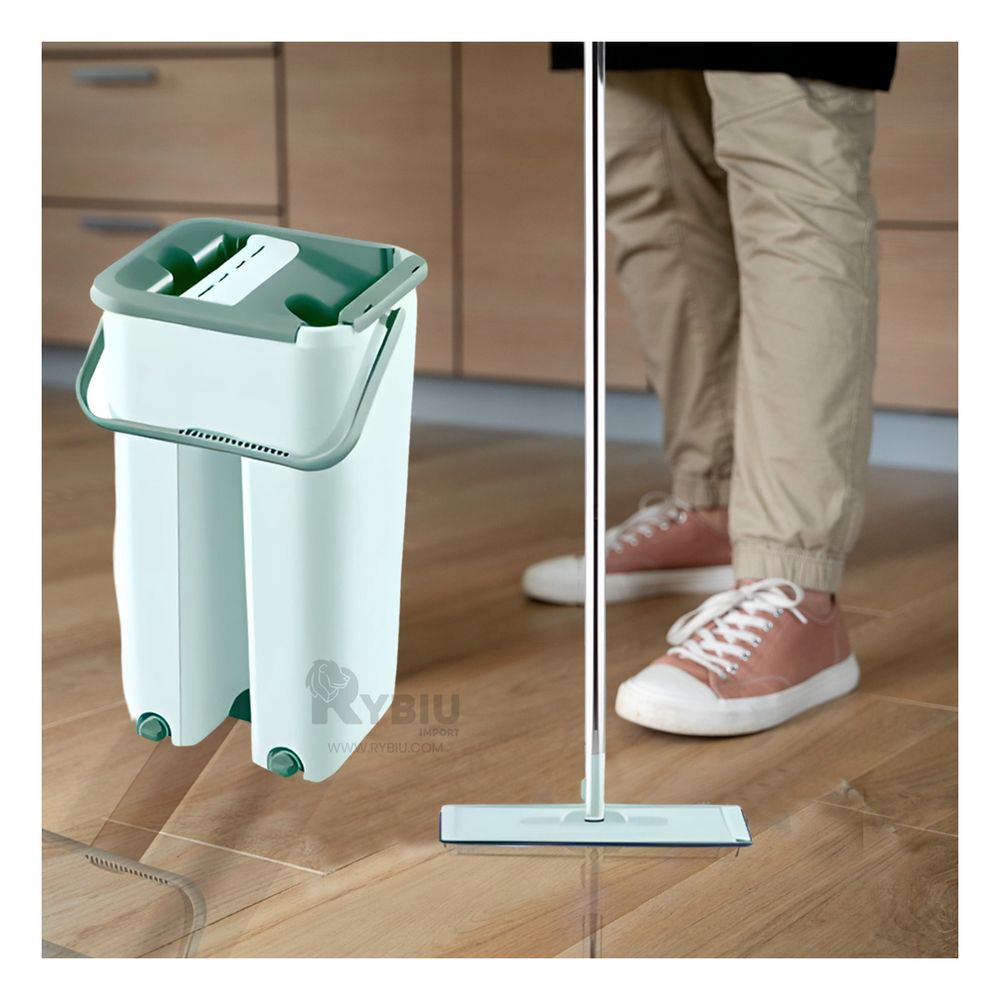 Trapeador Magico 360 con Balde Centrifugador Verde agua Trapeador Magico 360 con Balde Centrifugador Verde agua