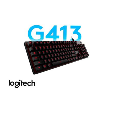 Teclado Logitech G413 Lightsync 920-008300 Led Rojo, Carbon