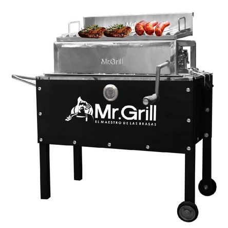 Caja China Mediana Premium Jr Black Acero Inox Con Termometro + Parrilla Con Regulador + Guantes Parrilleros De Alta Temperatura Caja China Mediana Premium Jr Black Acero Inox Con Termometro + Parrilla Con Regulador + Guantes Parrilleros De Alta Temperatura