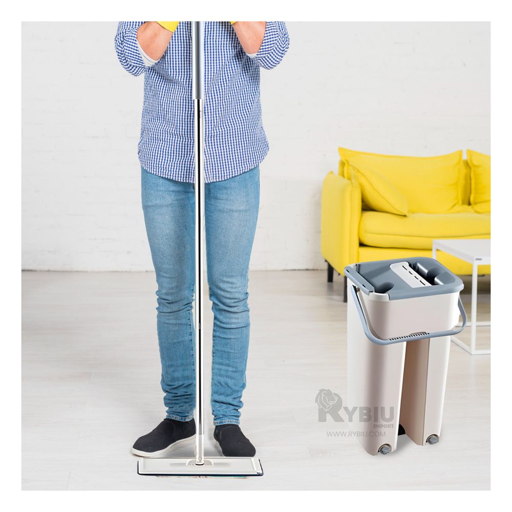 Trapeador 360 con Balde en Color Gris Y+Agendita Trapeador 360 con Balde en Color Gris Y+Agendita