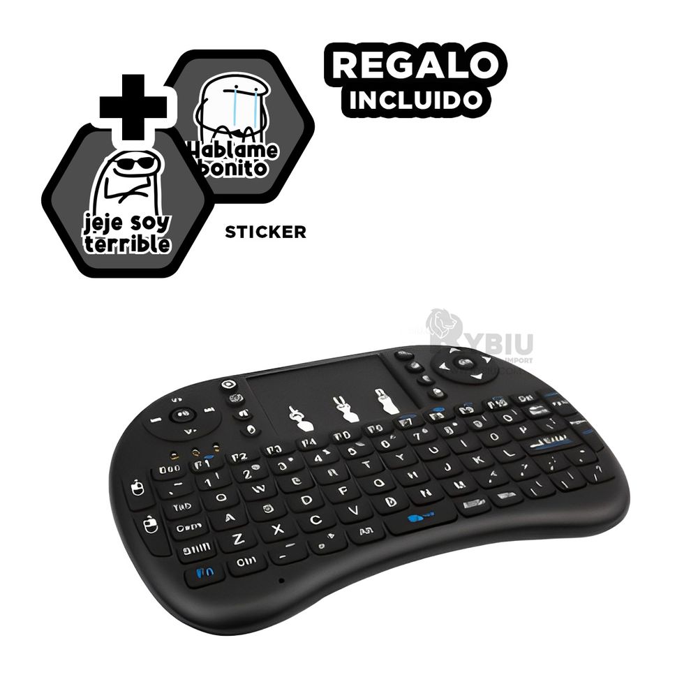 Teclado Adaptable y Versatil en Color Negro Y+Stickers Teclado Adaptable y Versatil en Color Negro Y+Stickers