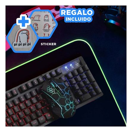 Teclado Adaptabe de Color Negro Y+Post-it adhesivos Teclado Adaptabe de Color Negro Y+Post-it adhesivos