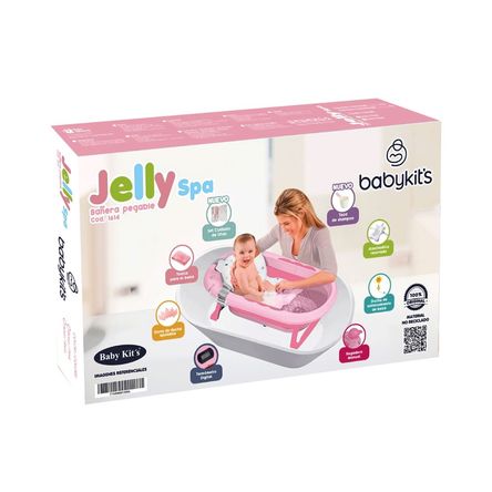 Tina Bañera Plegable JELLY SPA Con Termómetro Rosado