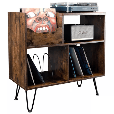 Mesa Auxiliar Tocadiscos con Almacenamiento para Disco Vinilo Rowan DIBA Muebles