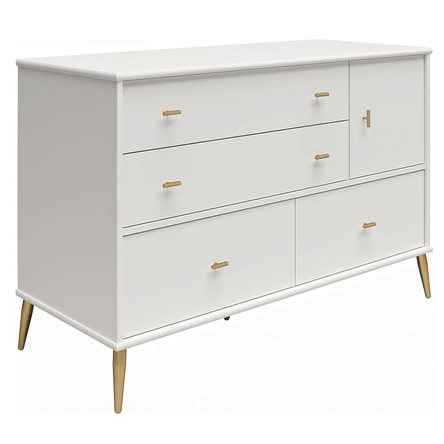 Comoda Moderna 4 Cajones Morgan Blanco AMORE HOME Comoda Moderna 4 Cajones Morgan Blanco AMORE HOME