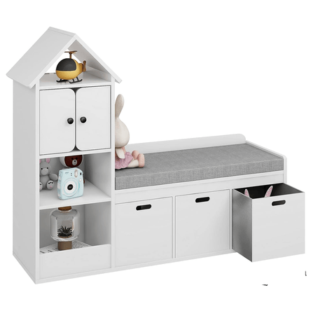 Juguetero con Asiento Infantil Maena Blanco DIBA Muebles Juguetero con Asiento Infantil Maena Blanco DIBA Muebles