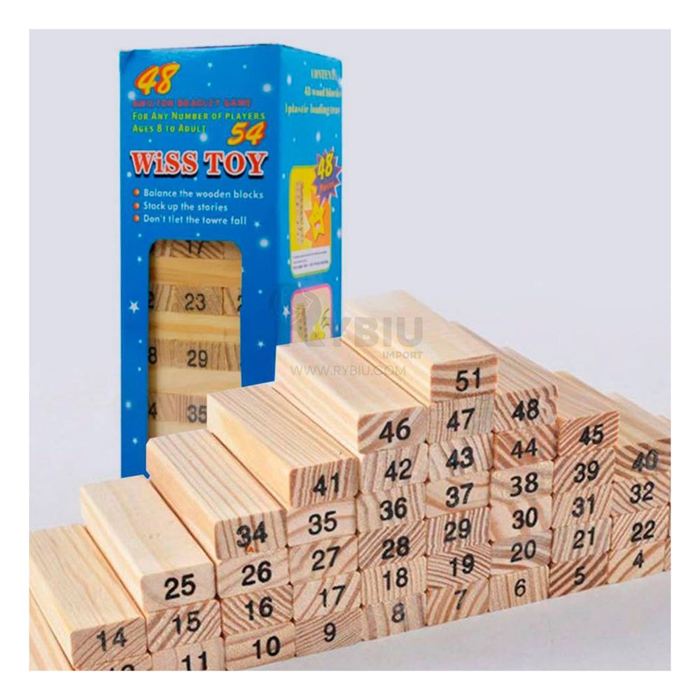 Jenga de Numeros en Color Madera Y+Agendita Jenga de Numeros en Color Madera Y+Agendita