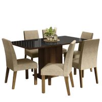 Juego de Comedor Alexis con 6 Sillas Marrón/Negro/Imperial