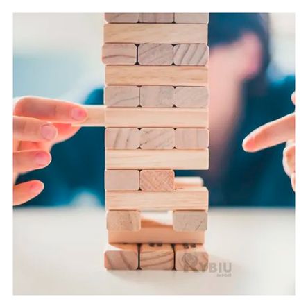 Jenga Rectangular con 48 Piezas de Color Madera Y+Agendita Jenga Rectangular con 48 Piezas de Color Madera Y+Agendita