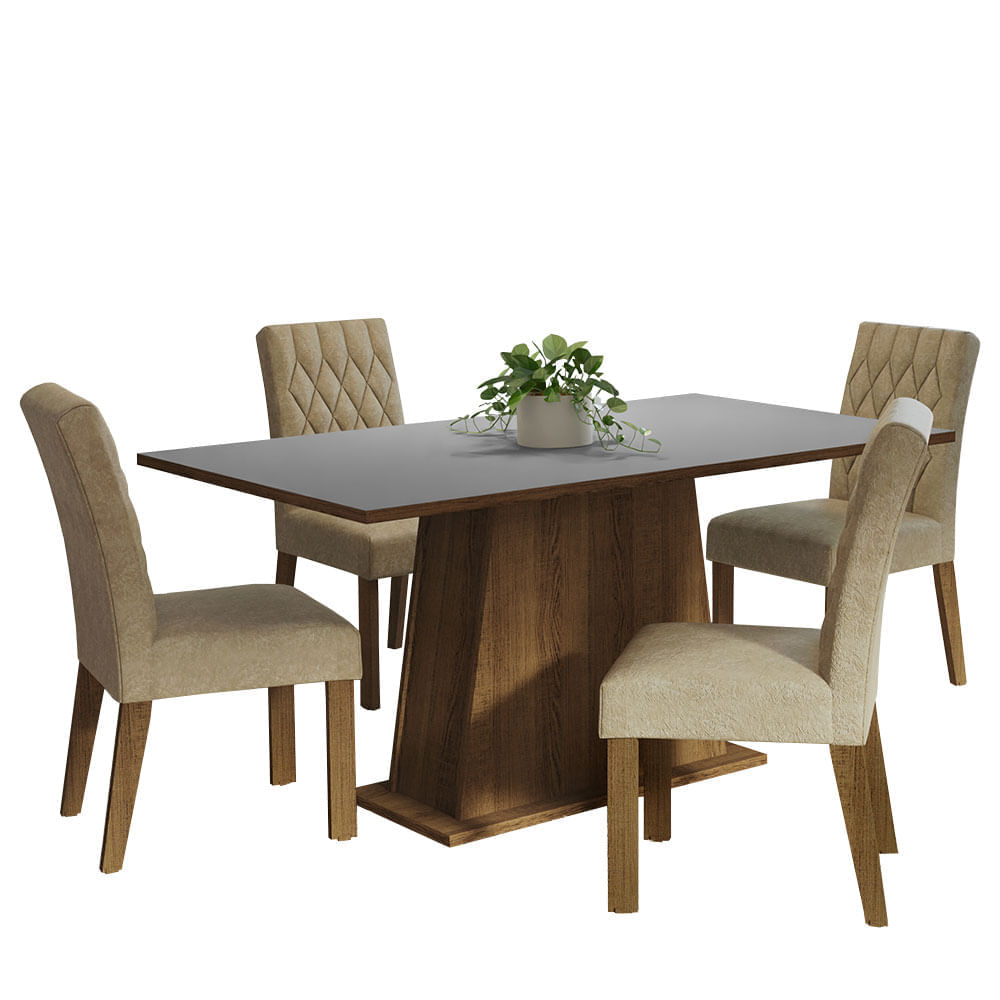 Juego de Comedor Ashley con 4 Sillas Marrón/Gris/Imperial Juego de Comedor Ashley con 4 Sillas Marrón/Gris/Imperial