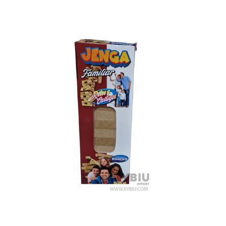 Jenga Entretenido Familiar de Color Madera Y+Stickers