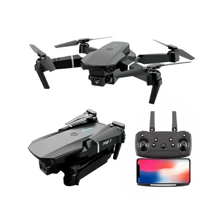 Drone Portátil Con Doble Camara E88 y WIFI Color Negro Drone Portátil Con Doble Camara E88 y WIFI Color Negro