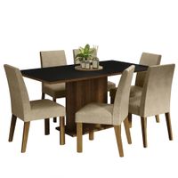 Juego de Comedor Renata con 6 Sillas Marrón/Negro/Imperial